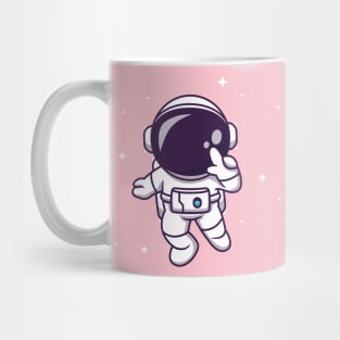 Cute Astronaut Flying In Space Cartoon Mug